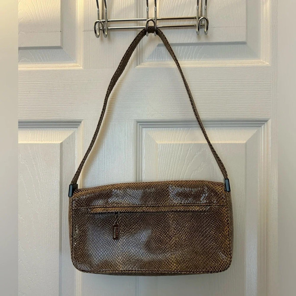 1990S STUART WEITZMAN MADE IN SPAIN SNAKESKIN SHOULDER BAG - Picture 2 of 8